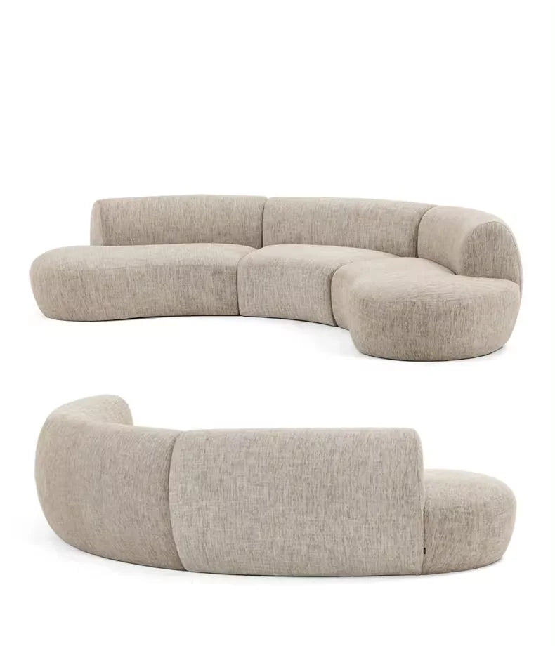 Luxury Cloud Curved Sofa: 3-Seater Modern Fabric Sectional for Ultimate Comfort