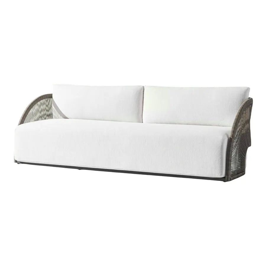 Luxury Modern Aluminum L-Shape Outdoor Sectional Sofa Set with Waterproof Rattan