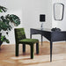Chic Nordic Channel Tufted Velvet Dining Chair, Upholstered White, Modern Wood Frame