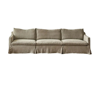 Luxurious Cloud I-Shaped Feather Down Slipcovered Sectional Sofa