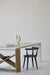 Modern Nordic Rectangle Dining Table: Recycled Pine Wood Slab & Concrete Base