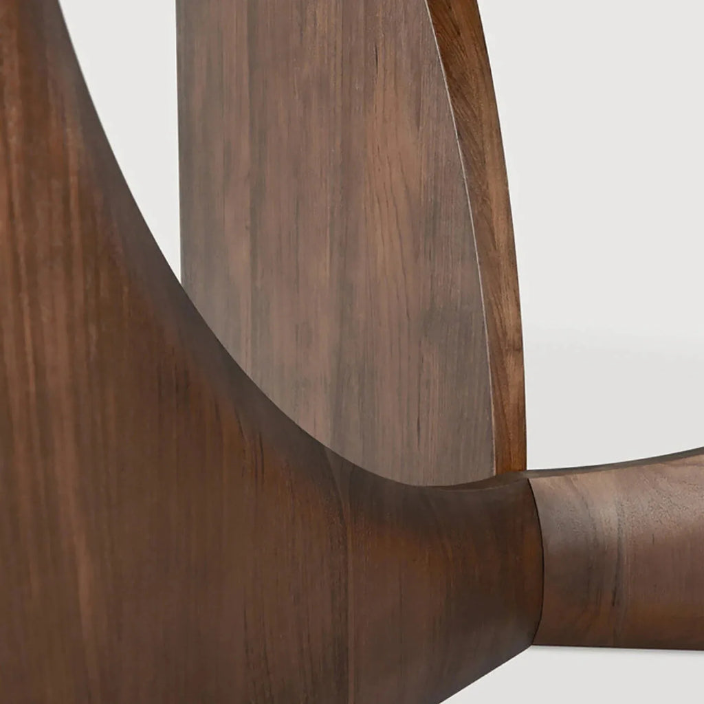 Stunning 59.5'' Solid Oak Round Dining Table, Geometric Crossed Arch Base