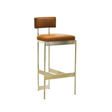 Luxury Modern Hand-Made Brass Gold Bar Stools, High Leather Kitchen & Commercial Furniture