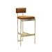 Luxury Modern Hand-Made Brass Gold Bar Stools, High Leather Kitchen & Commercial Furniture