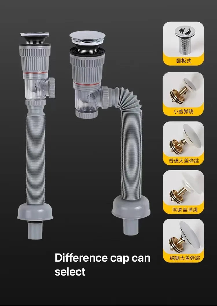 Versatile Pop-Up Drain Stopper for Bathroom Sinks, Overflow Feature