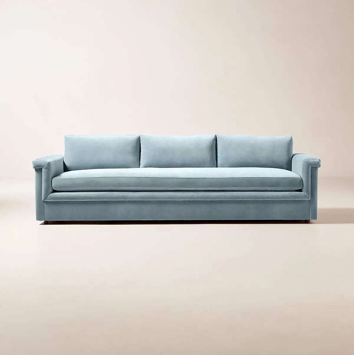 Luxurious Light Blue Performance Velvet Sectional Sofa for Modern Living Rooms
