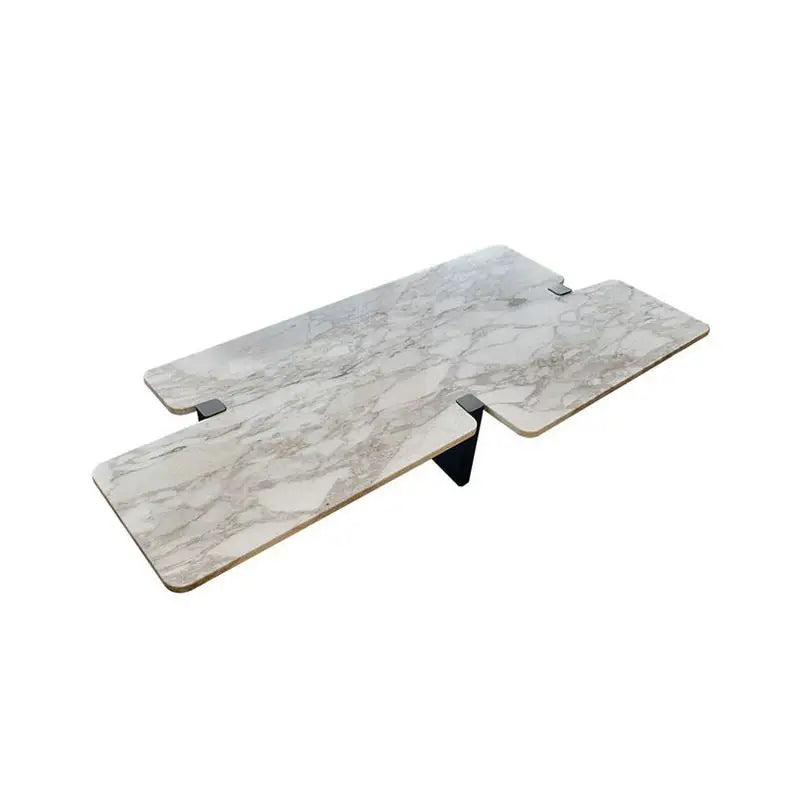 Luxury Modern Round Marble Top Wood Coffee Table for Living Room