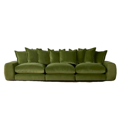 Luxury Modular Green Velvet Sofa, Modern Sectional Couch for Living Room
