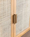 Stylish Oak & Cane Living Room Buffet Cabinet Storage Sideboard