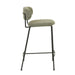 Retro 70s Style Lime Green Metal Barstool, Low Height for Kitchen & Commercial Use