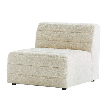 Modern Luxury Boucle Armless Accent Chair, Solid Wood Living Room Sofa