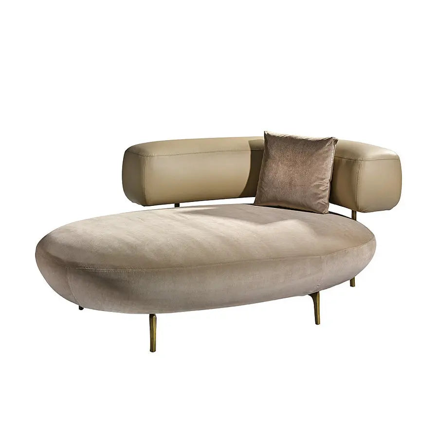 Luxurious Velvet Round Upholstered Sofa Chaise Lounge Daybed
