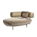 Luxurious Velvet Round Upholstered Sofa Chaise Lounge Daybed