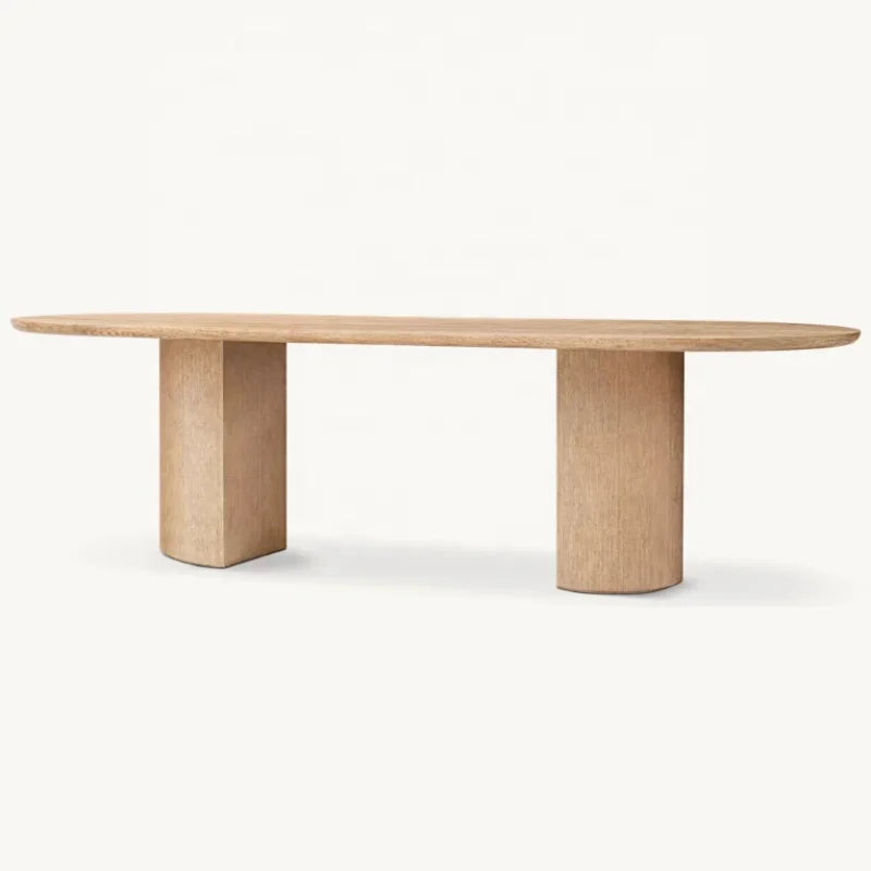 Premium Solid Oak Wood Dining Table, Customizable Size & Color, American Style