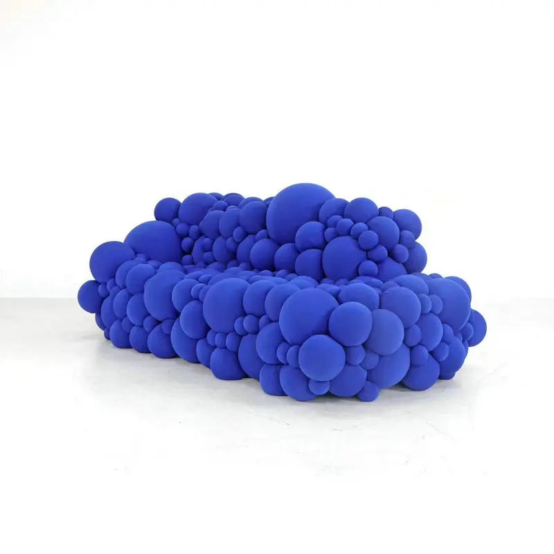 Modern Blue Velvet Molecular Foam Floor Living Room Sofa Set