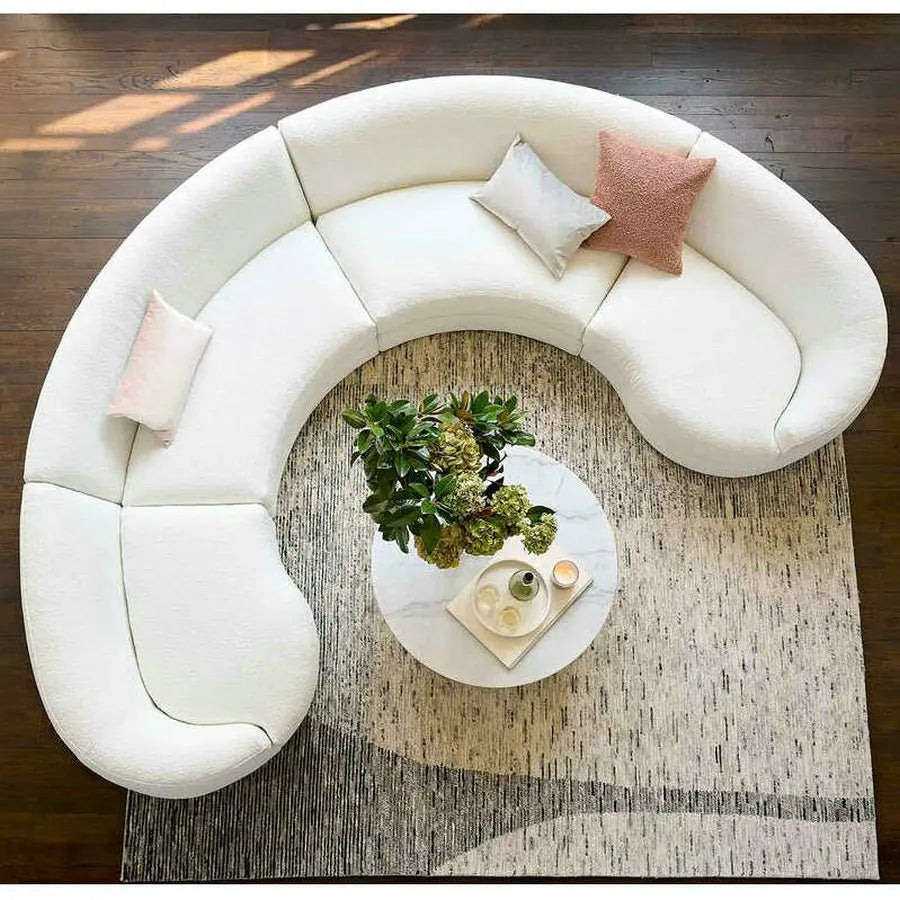 Luxurious Curved Fabric Sectional Sofa Set for Modern Home Living