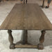 Farmhouse Solid Oak Trestle Dining Table, Carved Legs, Seats 8 Guests