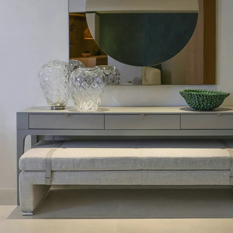 Elegant Upholstered Bed End Bench, Modern Fabric Wood Ottoman for Bedroom