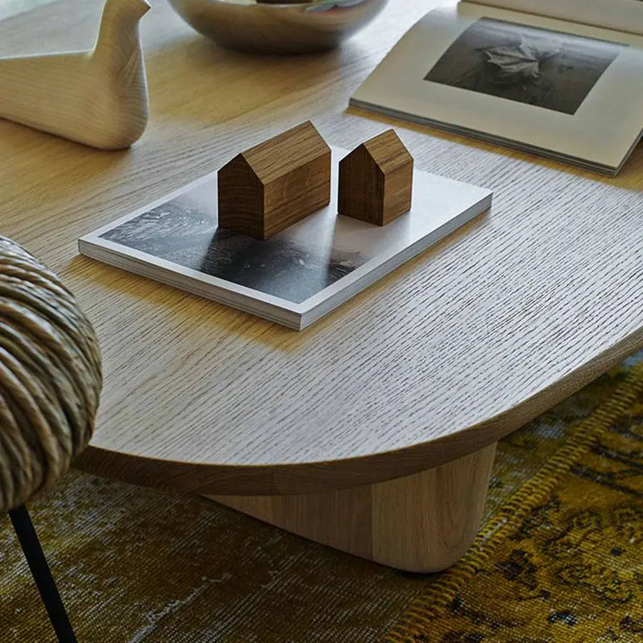 Minimalist Japanese Rectangular Wooden Oak Coffee Table for Home Office
