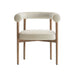 Elegant Solid Oak Wood Boucle Dining Chair with Armrests - Modern Comfort