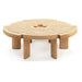 Chic Rattan & Oak Coffee Table - 6 Cane Inset Segments, Modern Living Room Centerpiece