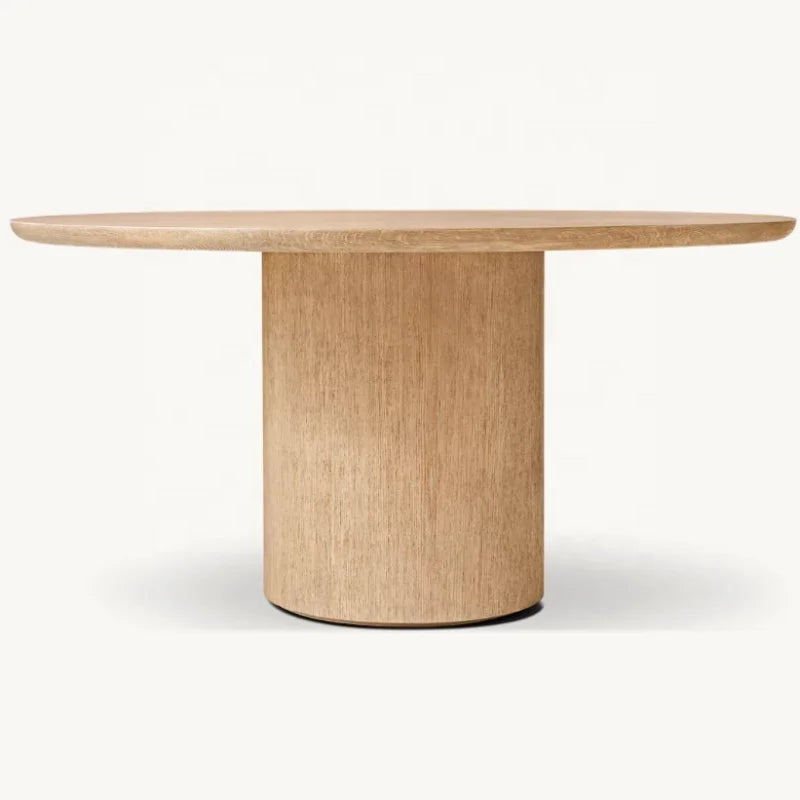 Luxurious Solid Oak Round Dining Table Set - Customizable for Home & Club