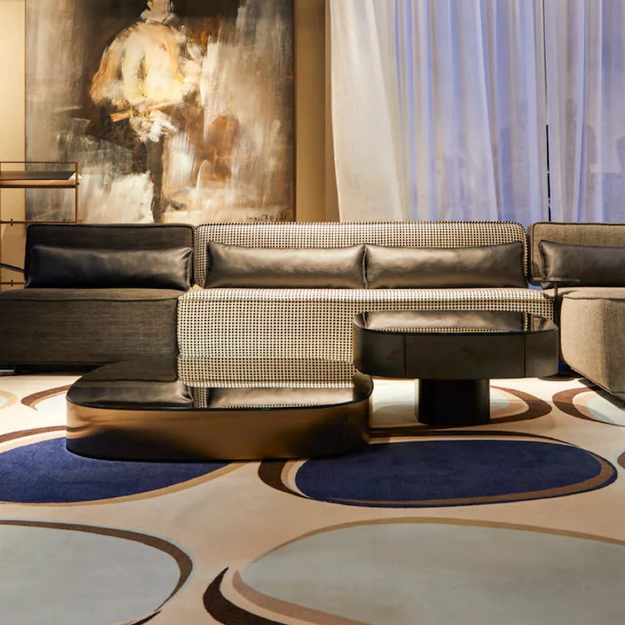 Modern Luxury Square Glass Marble Top Coffee Table for Living Room Lobby