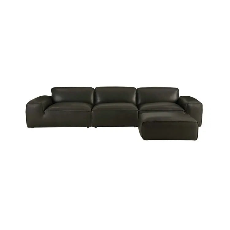 Luxurious Italian Genuine Leather Modular Sectional Sofa Set for Modern Living