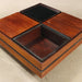 Elegant Mid-Century Modern Tempered Glass Teak Wood Storage Coffee Table
