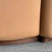Modern Brown Velvet Swivel Barrel Chair with Curved Back Design