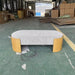 Elegant Oval Chenille Upholstered Long Bench with Durable Solid Oak Frame