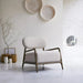 Stylish Modern White Linen Oak Frame Living Room Accent Occasional Chair