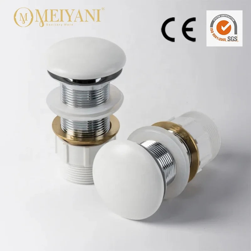 Durable Brass Ceramic Pop-Up Waste Drain for Bathroom Basin Sink