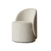 Chic Nordic Boucle Swivel Vanity Stool, White Low-Back Accent Chair