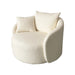 Modern White Boucle Swivel Lounge Chair for Living Room Chic Comfort