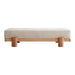 Handmade Beech Solid Wood Velvet Ottoman Bench for Entryway and Living Room
