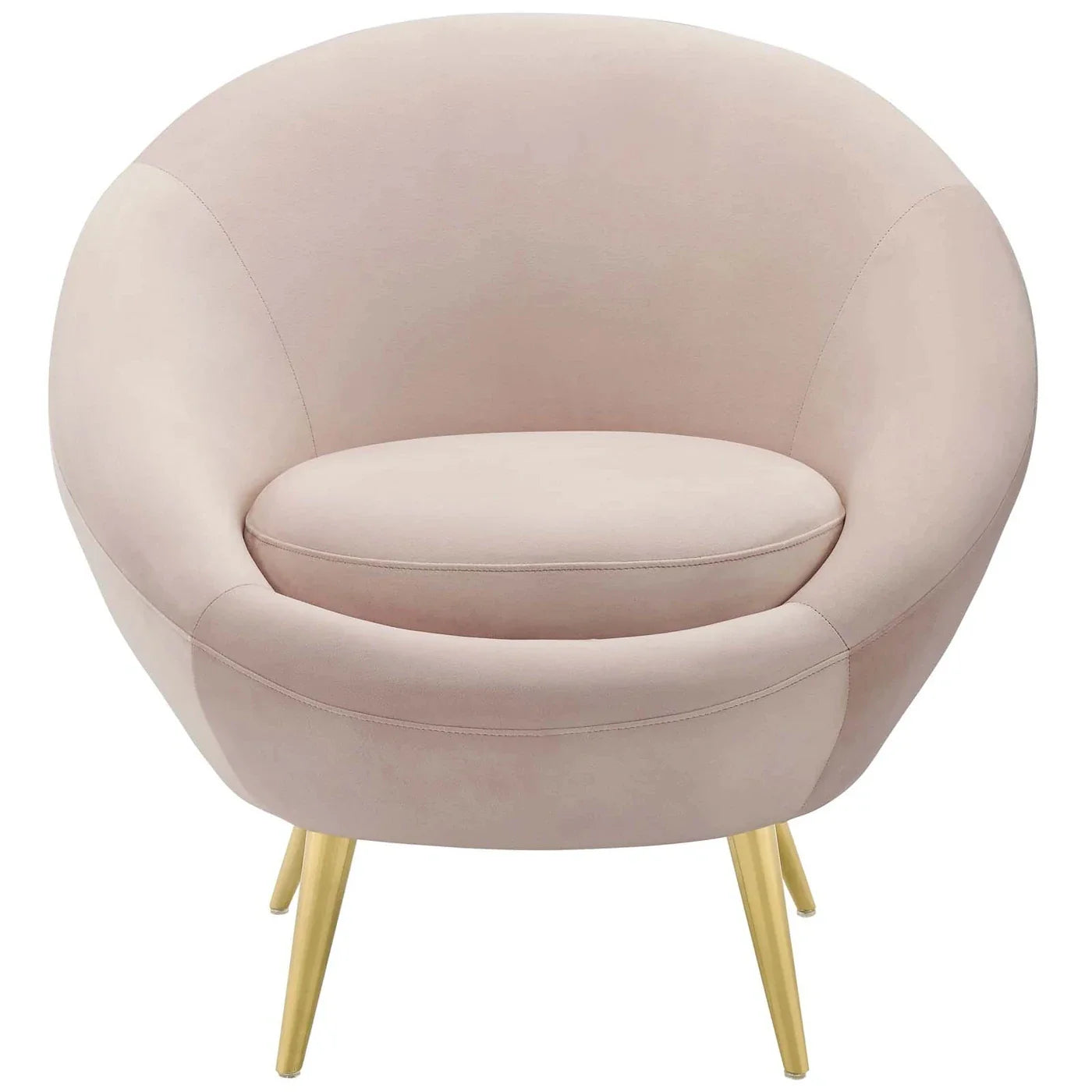 Luxurious Velvet Accent Chair with Gold Stainless Steel Base for Living Room