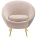 Luxurious Velvet Accent Chair with Gold Stainless Steel Base for Living Room