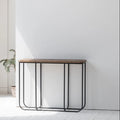 Rustic Recycled Elm & Steel Console Table – Natural Washed Finish, Industrial Chic