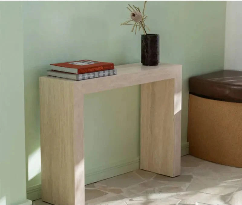 Luxurious Natural Travertine Console Table for Elegant Entryway Living Room
