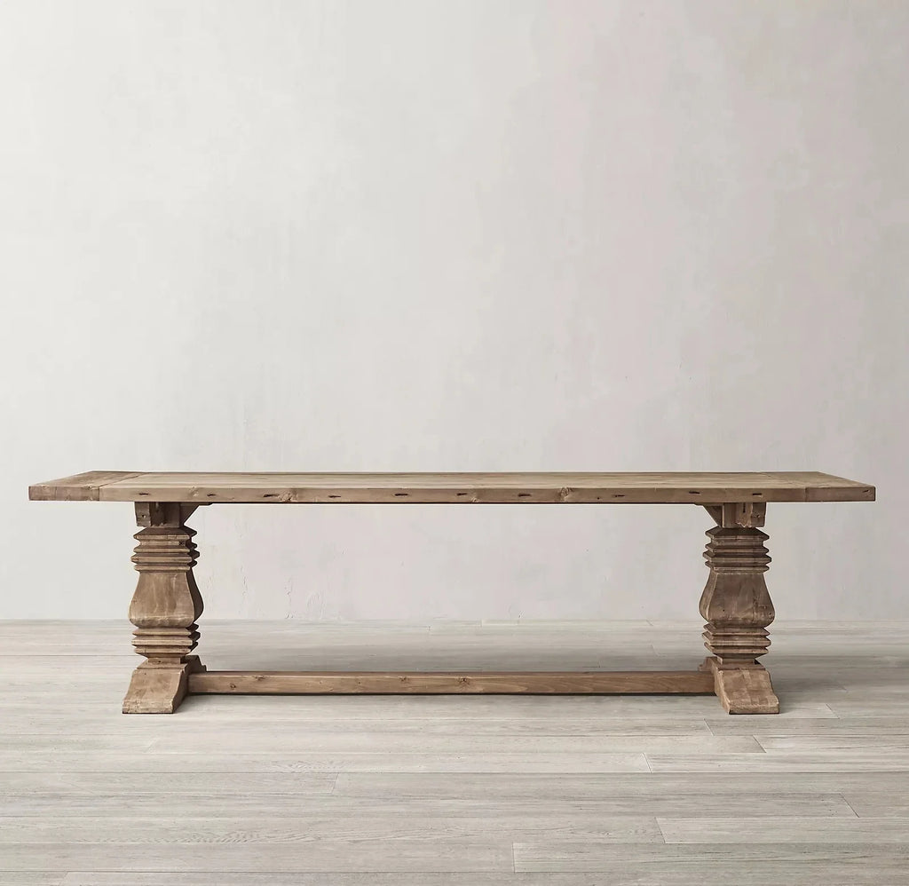 Long Solid Wood Dining Table for Home and Eating