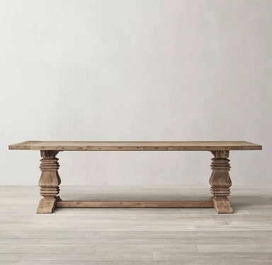 Long Solid Wood Dining Table for Home and Eating
