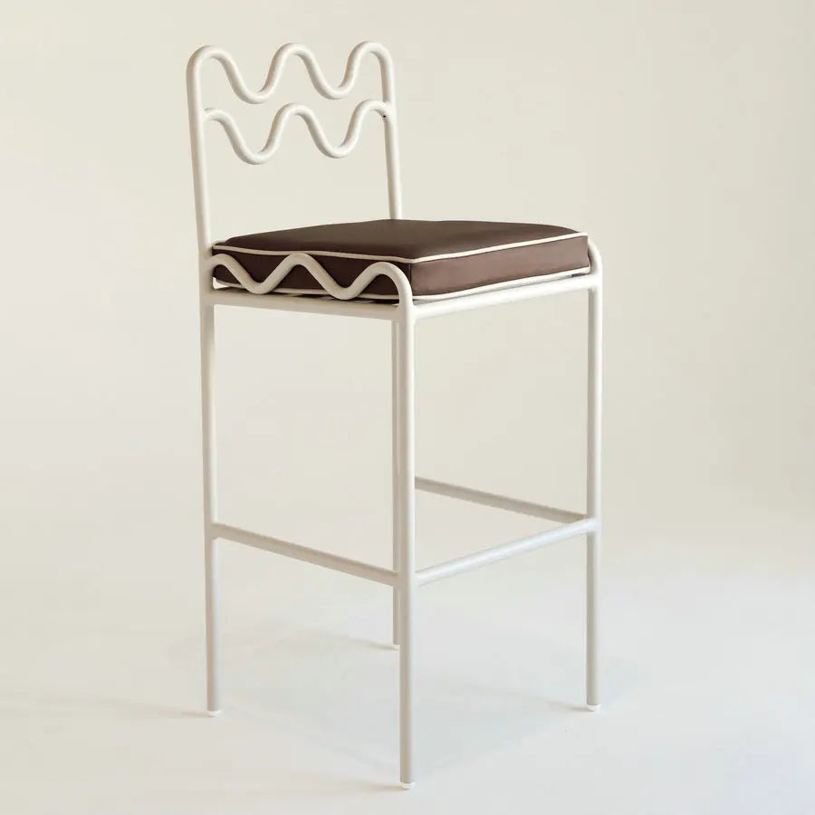 Elegant Mid-Century Modern Metal Wave Bar Stool for Kitchen & Bar
