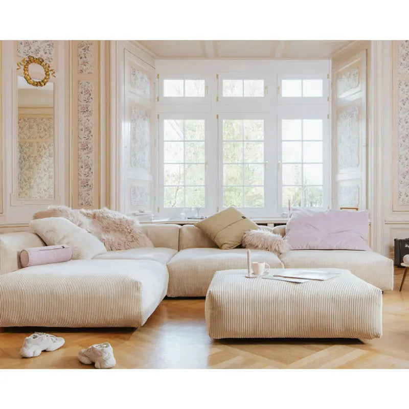 Modern Modular Corduroy Velvet Sectional Sofa Couch