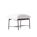 Modern Scandinavian Steel Fabric Lounge Chair with White Cushion Ottoman for Living Room