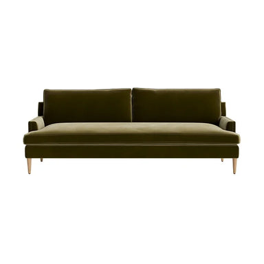 Modern Emerald Green Velvet 3-Seater Sofa: Luxurious Living Room Couch