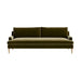 Modern Emerald Green Velvet 3-Seater Sofa: Luxurious Living Room Couch