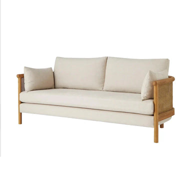 Natural Rattan Oak Wood Frame Couch Sofa for Modern Living Room Hotel