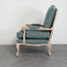 Elegant French Rattan Wicker Back Leisure Chair, Solid Oak Wood Frame