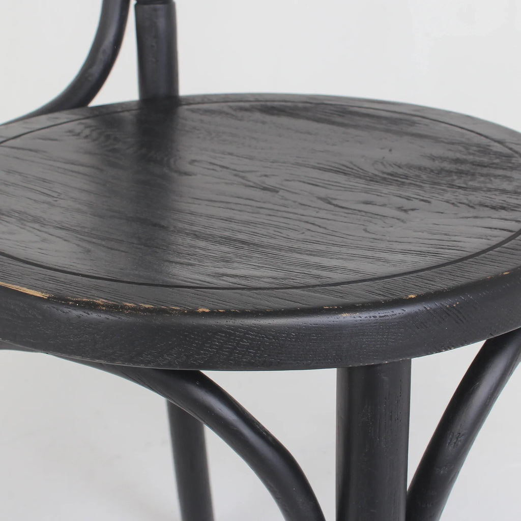 Elegant French Antique Black Oak Wood Chiavari Dining Chair for Events